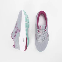 Tênis Esportivo Feminino Mizuno Jet 8 Corrida Original Cinza & Roxo