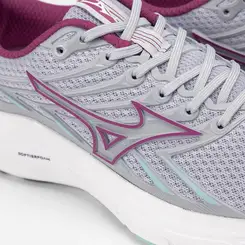 Tênis Esportivo Feminino Mizuno Jet 8 Corrida Original Cinza & Roxo