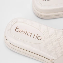 Rasteira Papete Beira Rio Tiras Vazadas Off White