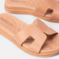 Rasteira Papete Beira Rio Tiras Vazadas Nude