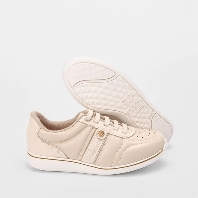 Tênis Modare Casual Detalhe Logo Lateral Bege