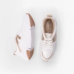 Tênis Casual Feminino Modare Ultraconforto Recorte Metalizado Branco