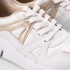 Tênis Casual Feminino Modare Ultraconforto Recorte Metalizado Branco