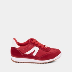 Tênis Casual Feminino Vizzano Recortes em Camurça Vermelho