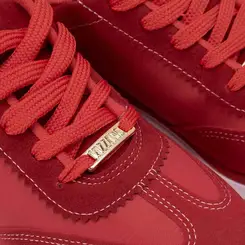 Tênis Casual Feminino Vizzano Recortes em Camurça Vermelho
