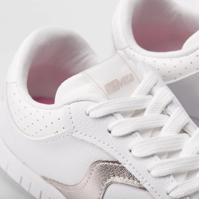 Tênis Actvitta Esportivo Feminino Recorte Branco