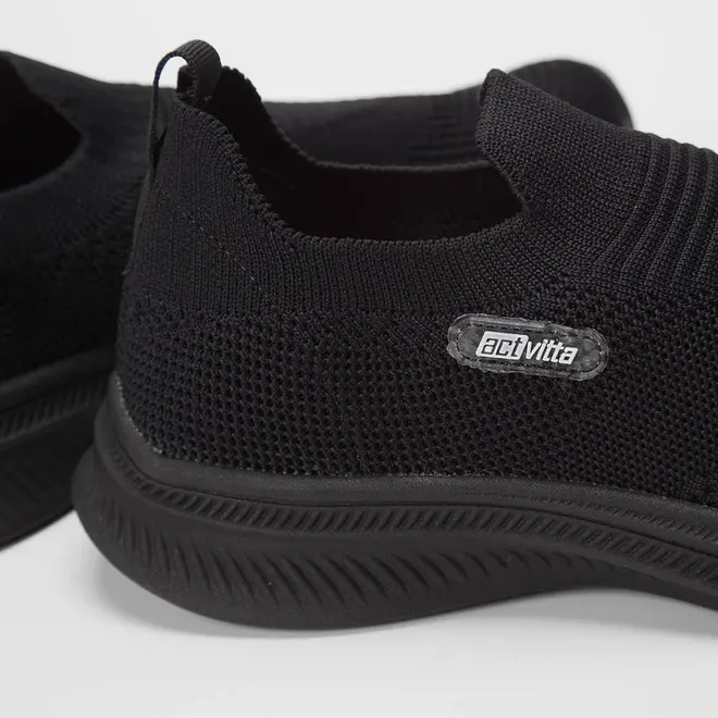Slip On Feminino Actvitta Jogging Knit Preto