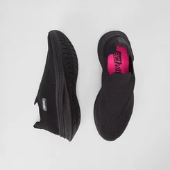 Slip On Feminino Actvitta Jogging Knit Preto