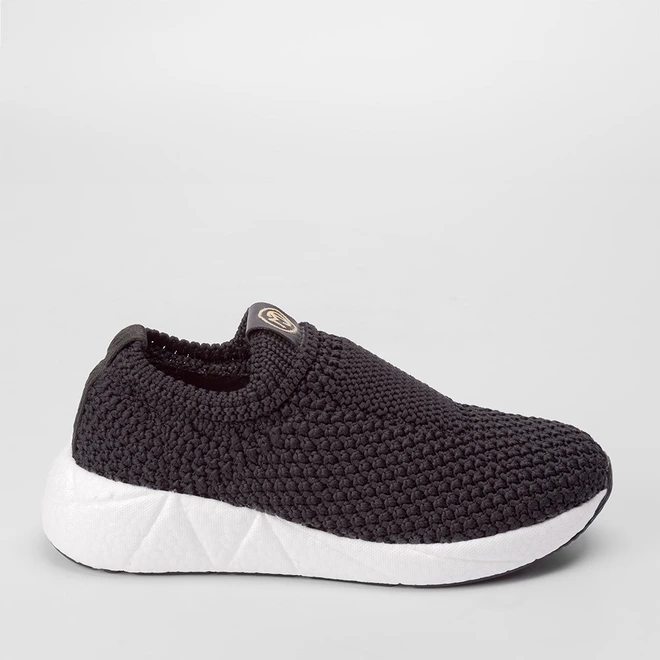 Tênis Modare Casual Feminino Knit Crochê Preto