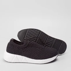 Tênis Modare Casual Feminino Knit Crochê Preto