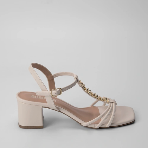 Sandália Gabriela Aplicação Estilizada Off White