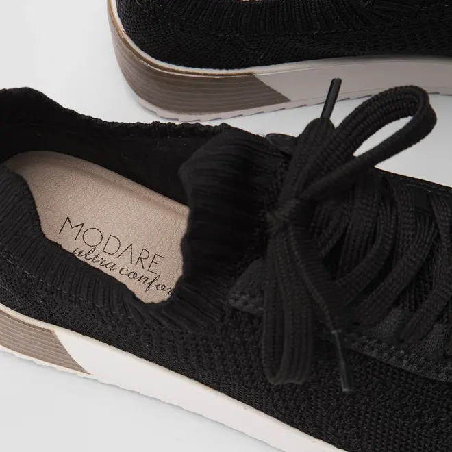 Tênis Modare Ultraconforto Casual Knit Preto