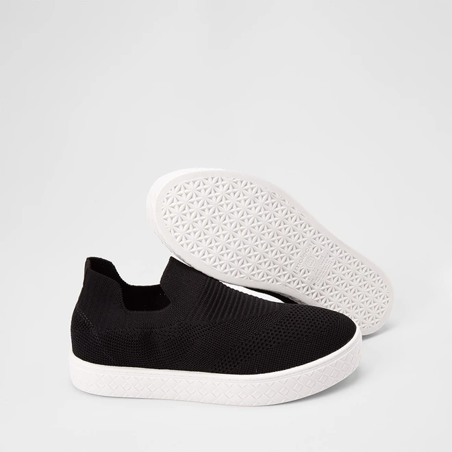 Slip On Feminino Moleca Knit Calce Fácil Preto