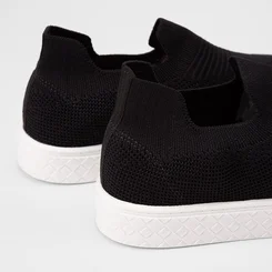 Slip On Feminino Moleca Knit Calce Fácil Preto