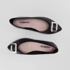 Sapatilha Moleca Texturizada Enfeite Strass Preto