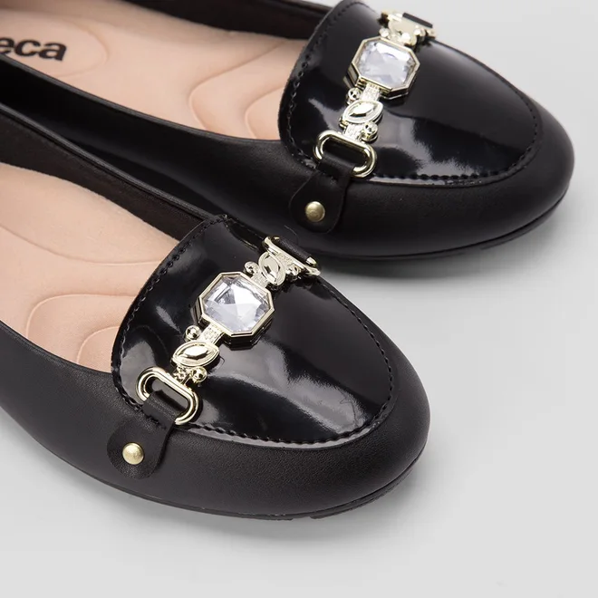 Sapatilha Moleca Maxi Enfeite Preto