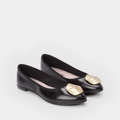 Sapatilha Moleca Enfeite Dourado Preto