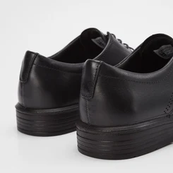 Sapato Social Pegada Pespontos Couro Preto