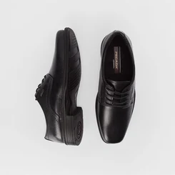Sapato Social Pegada Pespontos Couro Preto