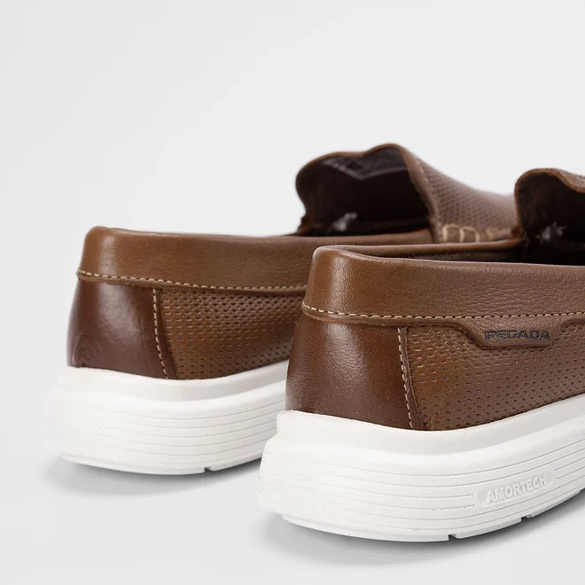 Mocassim Pegada Perfuros Marrom