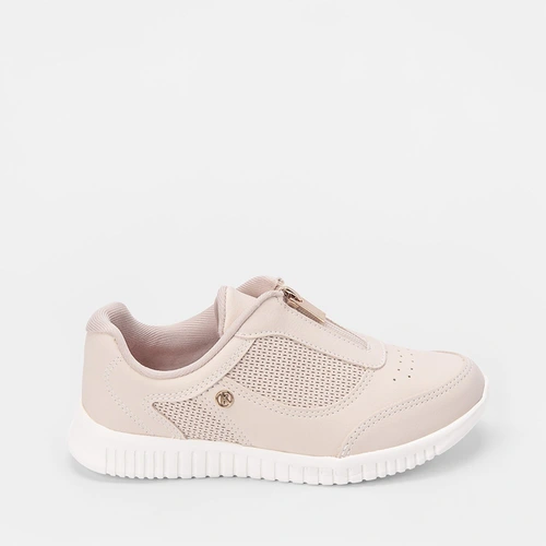 Tênis Casual Kolosh Detalhe Ziper Nude