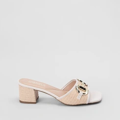 Tamanco Gabriela Textura Ráfia Aplicação Off White