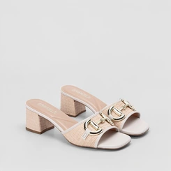 Tamanco Gabriela Textura Ráfia Aplicação Off White