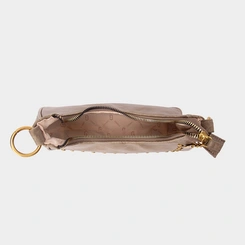 Bolsa Hobo Gabriela Pequena Texturizada Detalhe Rebite Verde