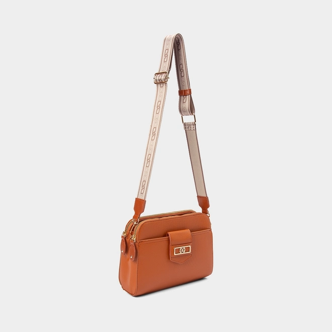 Bolsa Camera Bag Gabriela Média Transversal Caramelo
