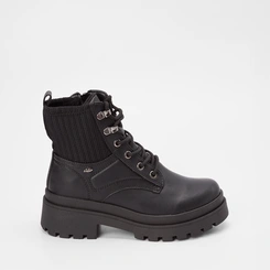 Bota Coturno Dakota Plataforma Knit & Ilhós Preto