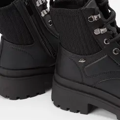 Bota Coturno Dakota Plataforma Knit & Ilhós Preto