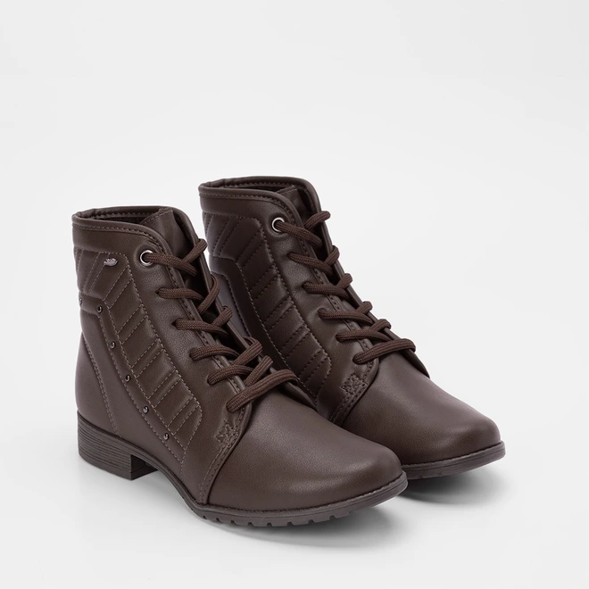 Bota Coturno Dakota Pespontos & Rebite Marrom