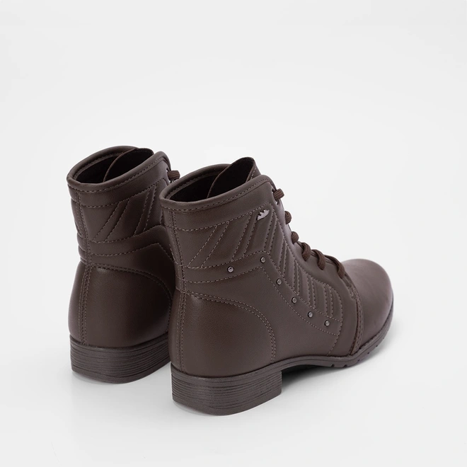 Bota Coturno Dakota Pespontos & Rebite Marrom