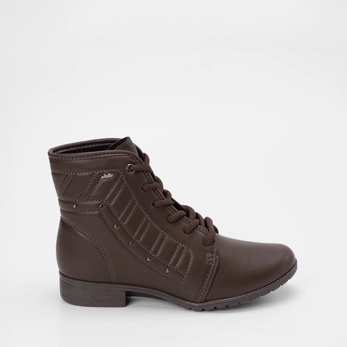 Bota Coturno Dakota Pespontos & Rebite Marrom