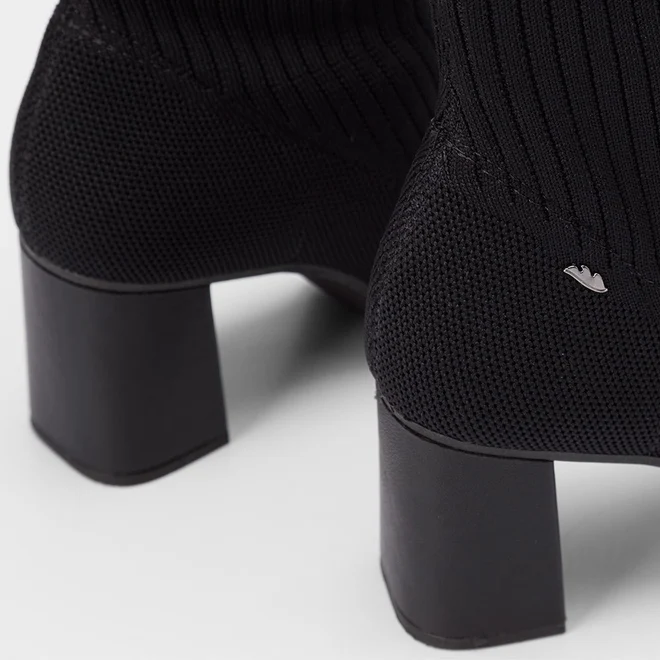 Ankle Boot Dakota Salto Médio Knit Preto