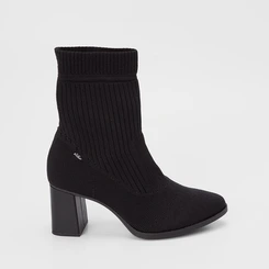 Ankle Boot Dakota Salto Médio Knit Preto