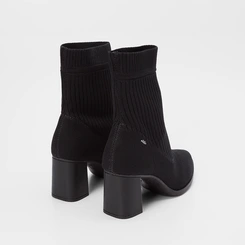 Ankle Boot Dakota Salto Médio Knit Preto