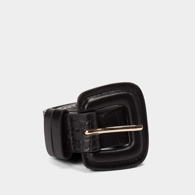 Cinto Feminino Gabriela Croco Fivela Preto