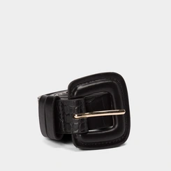 Cinto Feminino Gabriela Croco Fivela Preto