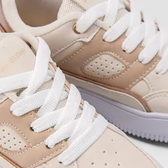 Tenis Infantil Gabrielinha Flatform Recortes Metalizado Bege