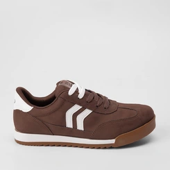 Tênis Via Marte Casual Feminino Detalhe Lateral Marrom