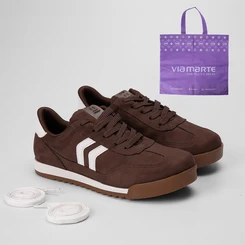 Tênis Via Marte Casual Feminino Detalhe Lateral Marrom