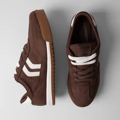 Tênis Via Marte Casual Feminino Detalhe Lateral Marrom