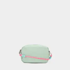 Bolsa Camera Bag Vertus Pequena Transversal Alça Corda Nó Verde