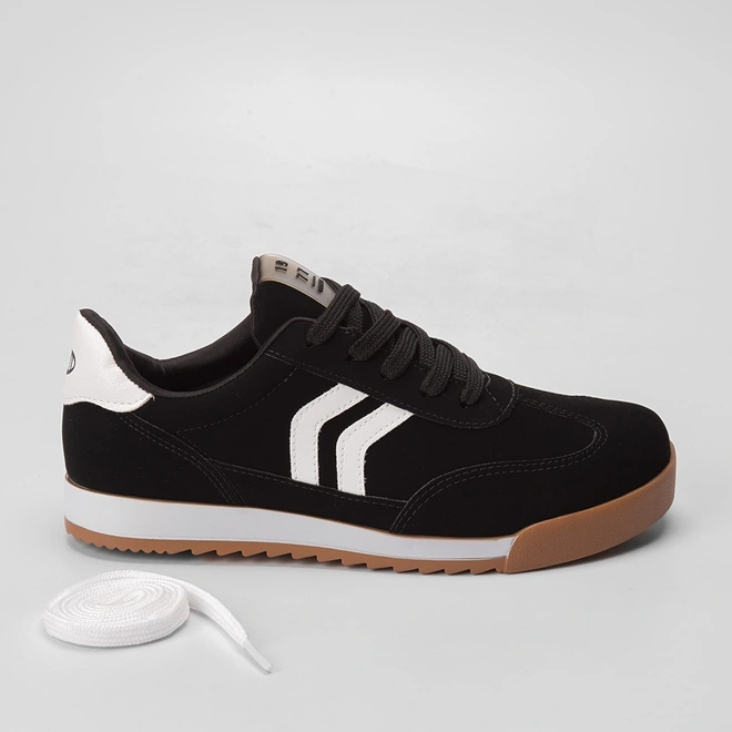 Tênis Via Marte Casual Feminino Detalhe Lateral Preto