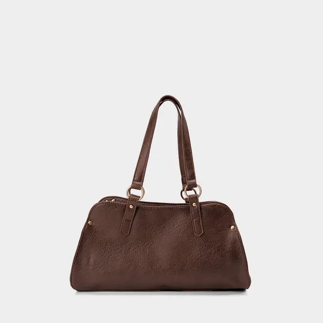 Bolsa Gabriela Boho Shoulder Tachas Marrom