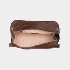 Bolsa Gabriela Boho Shoulder Tachas Marrom
