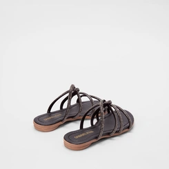 Rasteira Infantil Gabrielinha Multitiras Strass Preto