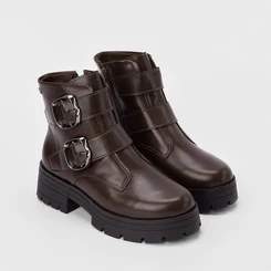 Bota Biker Mississipi Tratorado Fivela Estilizada Marrom