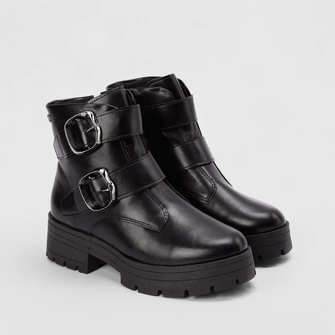 Bota Biker Mississipi Tratorado Fivela Estilizada Preto